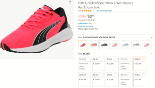 PUMA Electrify Nitro 2 Wns Dames Sportschoenen voor €32,99 bij Amazon