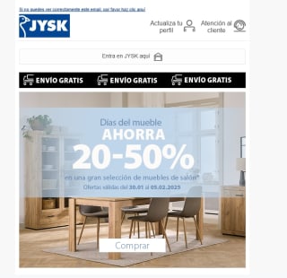 -20-50% descuento en Muebles de salón en Jysk.