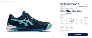 Asics Tennisschoenen voor dames Resolution 8 Indigo voor €56 bij Asics