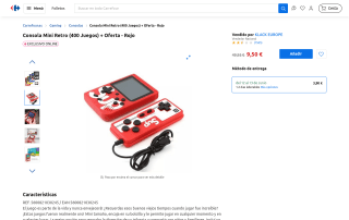 Oem consola mini retro rojo por 9,50€