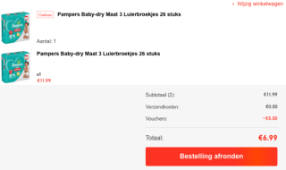 Ontvang €5 korting op een bestelling vanaf €6
