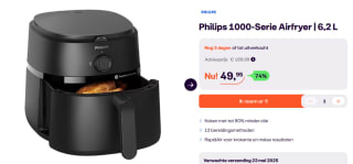 Philips 1000 series NA130/00 Airfryer 1000-serie, 6,2 liter voor €49,95 bij iBOOD