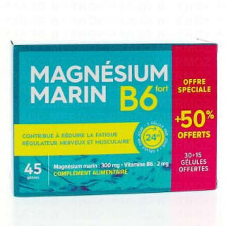 Magnésium marin B6 Pharmascience - 45 gélules à 2,82€