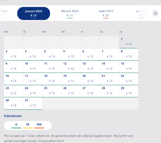 Tot 75% korting op tickets Nederland - Belgie voor €13