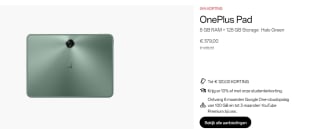 OnePlus Pad Halo Green 8 GB + 128 GB met gratis hoesje en keyboard voor €379,99