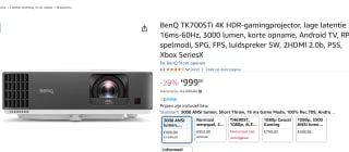 BenQ TK700STi 4K HDR-gamingprojector voor €999 bij Amazon