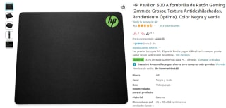 Alfombrilla Gaming HP Pavilion 300 por 4,24€