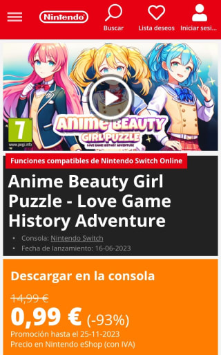 Anime Beauty Girl Puzzle - Love Game History Adventure por 0,99€.