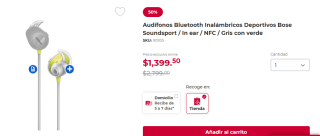 Audífonos BOSE Soundsports a $1,399.50 en Office depot