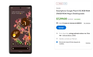 Google Pixel 6 5G 256GB por $6,799 en Walmart
