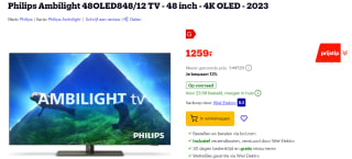 Philips 48OLED848/12 - 48" inch OLED AMBILIGHT tv voor €1210 bij Bol.com