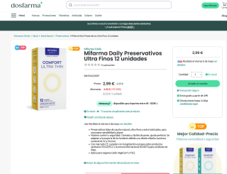 Mifarma Daily Preservativos Ultra Finos 12 unidades por 2,99€