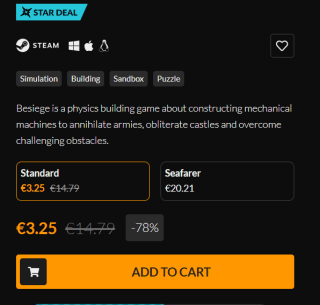 Besiege voor €3,25 via Fanatical