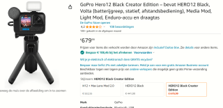 GoPro Hero 12 Creator Edition voor €571,53 bij Amazon