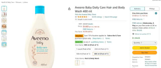 Aveeno Baby Daily Care Hair and Body Wash 400ml - £4.60