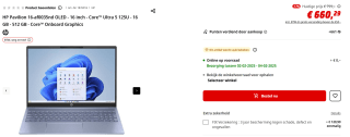 HP Pavilion 16-af0035nd OLED 16" laptop 512GB voor €660,29 bij Mediamarkt