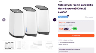 Netgear Orbi Pro Tri-Band Wifi 6 Mesh-Systeem AX6000 SXK80B3 voor €599 bij iBOOD
