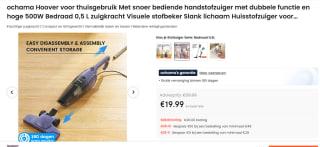 Ochama TC-20J 2-in-1 Steelstofzuiger voor €19,99 bij Ochama