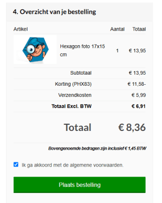 Eigen foto op een Hexagon vanaf €2,37 per stuk dmv code via FotoCadeau