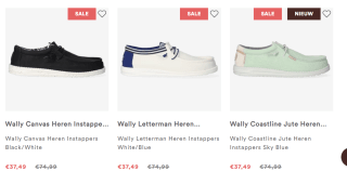 50% korting op geselecteerde schoenen bij HeyDude
