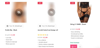 Diverse dames lingerie voor €2,99 per stuk bij EasyToys