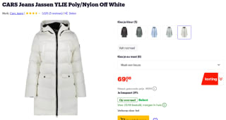 Halflange winterjas van Cars voor €69,08 bij Bol