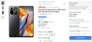 Xiaomi Poco M5S Dual Sim 256/8GB por $2,399 en Mercado Libre