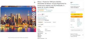 Puzzle de 1500 para Adultos. Manhattan de Noche marca Educa por 9€