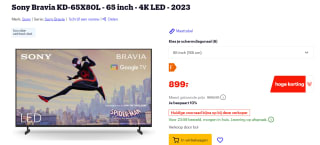 Sony Bravia KD-65X80L - 65 inch - 4K LED - 2023 voor €899 bij Bol