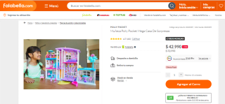 Casa de sorpresas Polly Pocket Mega por 42.990