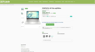 Portátil HP 15s-eq2159ns 15.6" Ryzen5-5500U 16GB SSD512GB FREEDOS Plata natural por 335€