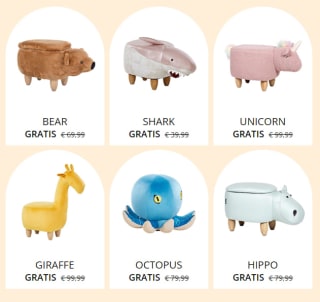 Gratis dierenpoef bij besteding vanaf €350 bij Beliani