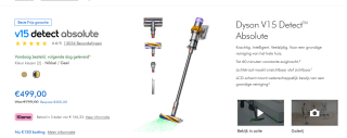 Dyson V15 Detect Absolute 2023 voor €499 bij Dyson