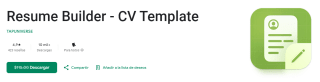 Resume Builder CV Template Gratis en PlayStore