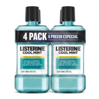 Pack 4 Enjuague Listerine Cool Mint por $189 en Sam's Club