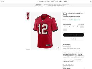 Camiseta Nike NFL Tampa Bay Buccaneers Tom Brady a solo 52,40€