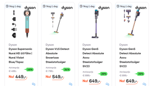 Tot 31% korting op Dyson stofzuigers en föhns bij IBOOD