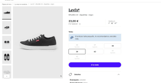 Zapatillas negras, Levi's® MALIBU 2.0 por 23€