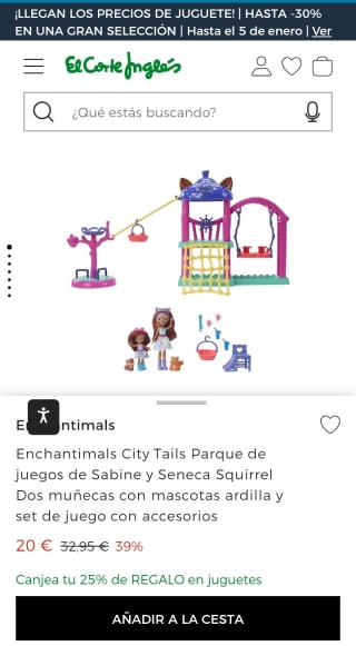 Enchantimals Muñeca City Tails Parque De Juegos De Sabine Squirrel por 20€.
