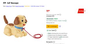 Fisher Price Lil' Snoopy voor €7,79 bij Bol