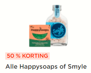 50% korting op alle Happysoaps of Smyle bij de Plus