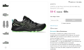 Rebajas hasta 60% calzado Asics grandes ofertas