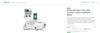 Aspirateur robot Robot Roomba Plus 505 Combo + base AutoWash Blanc à 549€