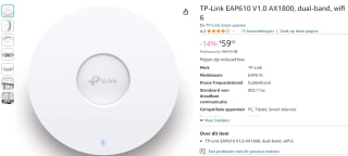 TP-Link EAP610 access point voor €59,92 bij Amazon