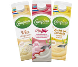1+2 gratis op Campina vlaflip, zacht & luchtig of slagroom vla bij Poiesz-supermarkten
