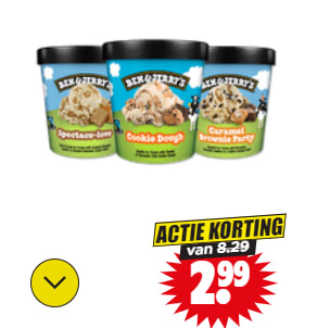 Alle Ben & Jerry's ijs voor €2.99 bij Dirk