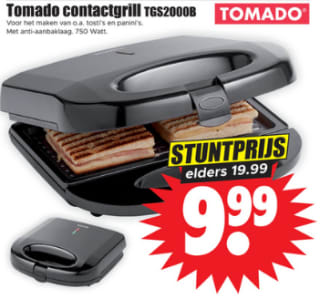 Tomado TGS2000B - Tosti ijzer voor €9,99 bij Dirk
