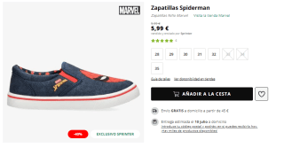 Zapatillas Mickey, Spiderman niño por solo 4,39€ y mas modelos corred