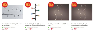 50% korting op diverse kerstverlichting bij de Praxis