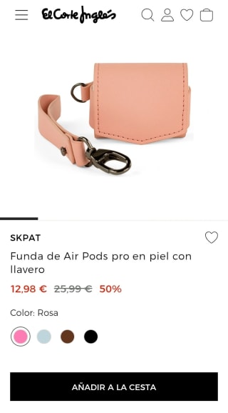 Funda Air Pods pro en piel con llavero por 12,98€.